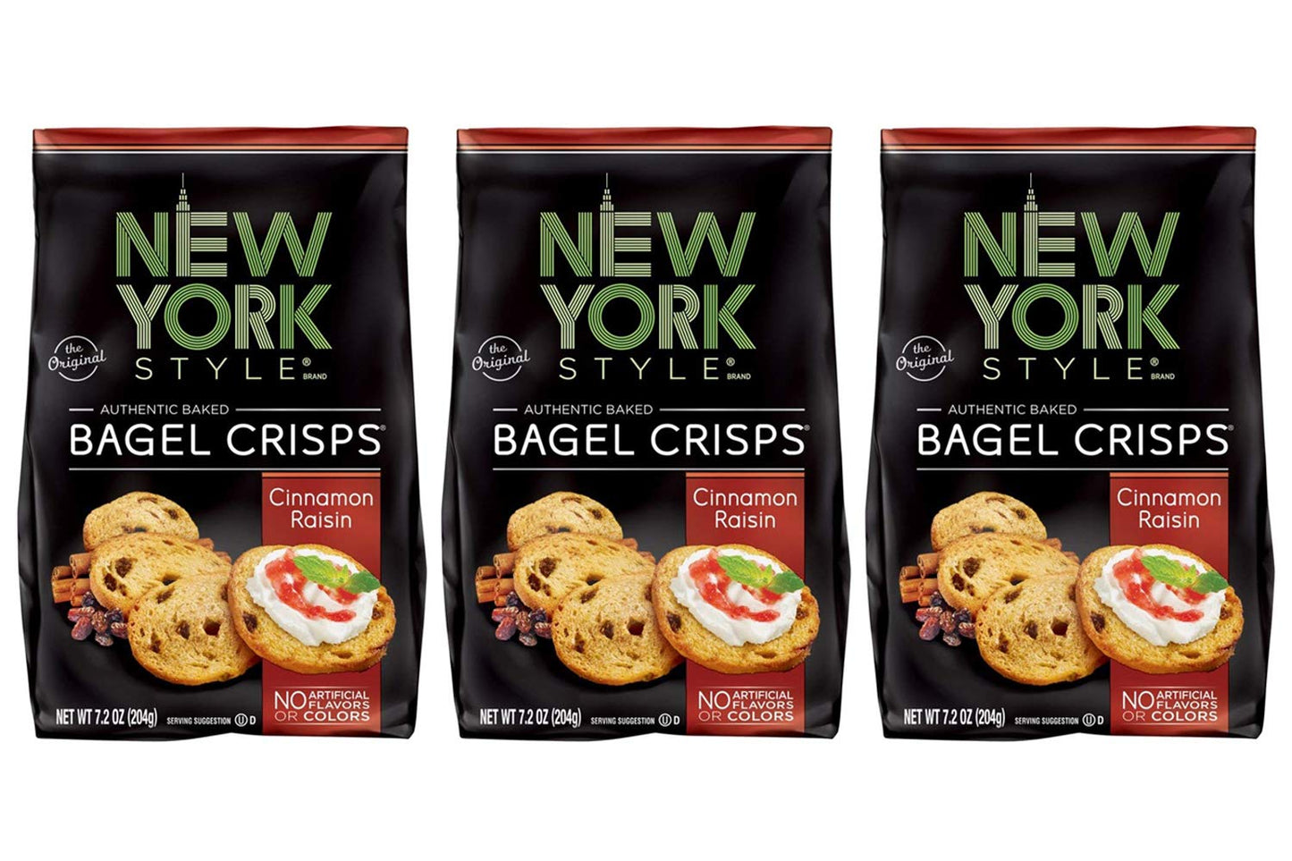 Product image of New York Style Bagel Crisps Cinnamon Raisin Party Snacks 7.2 oz 7.2 oz Pack of 3