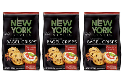 Product image of New York Style Bagel Crisps Cinnamon Raisin Party Snacks 7.2 oz 7.2 oz Pack of 3