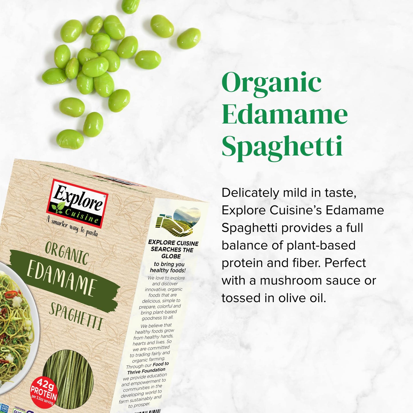 Product image of EXPLORE CUISINE Organic Edamame Spaghetti High in Plant-Based Protein Non-GMO Gluten Free Vegan Kosher 8