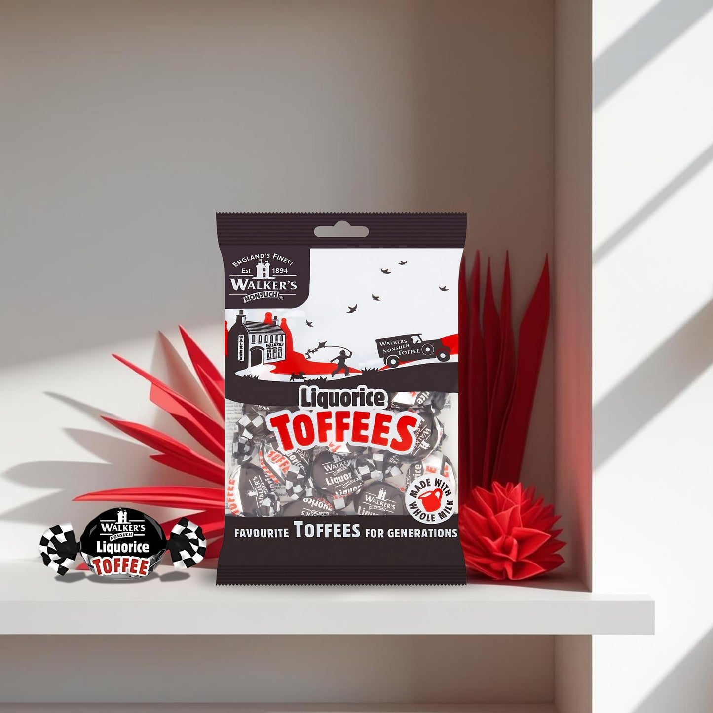 Product image of Walkers' Nonsuch Liquorice Toffees Black Licorice Candy Chewy British Traditional English Treats Imported