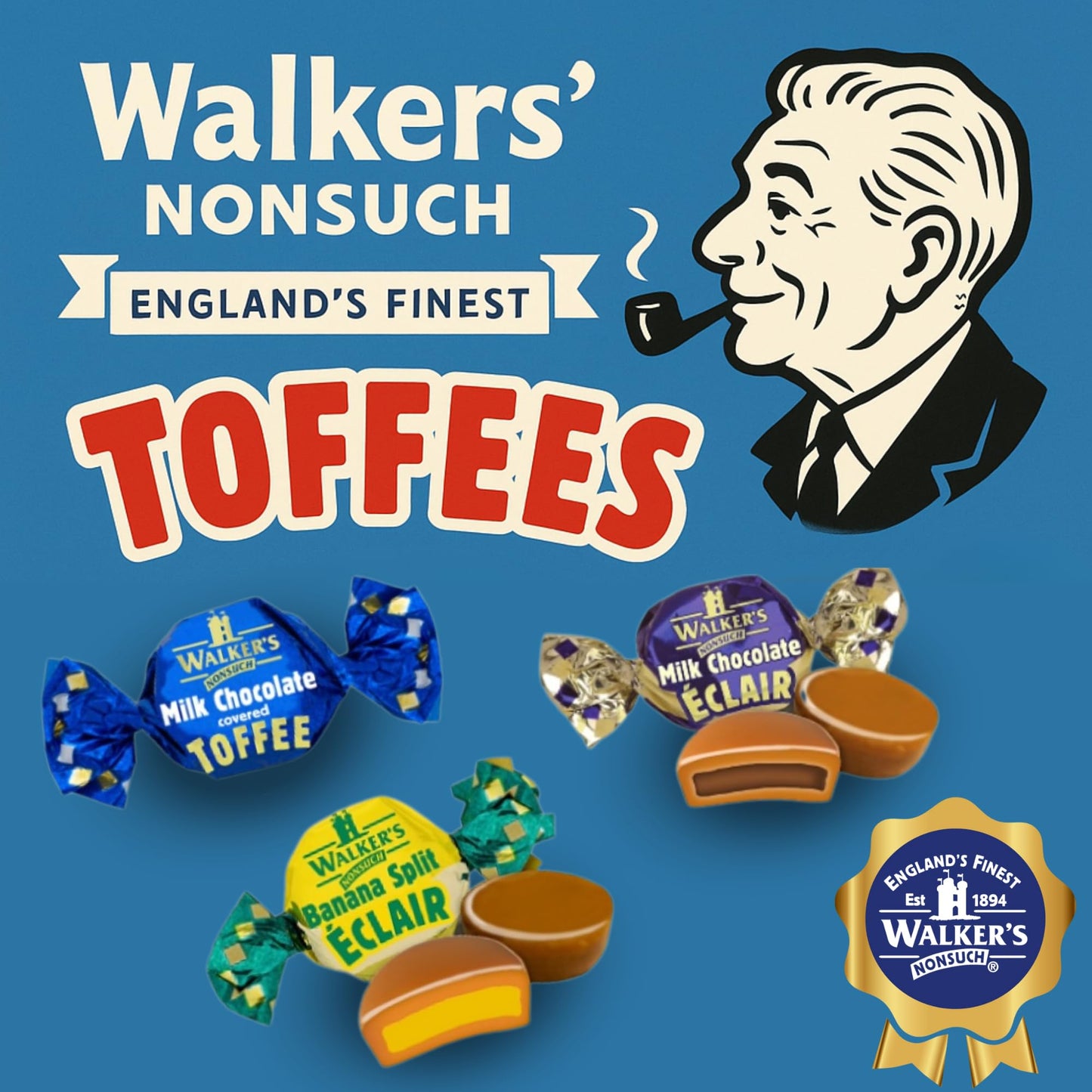 Product image of Walkers' Nonsuch Liquorice Toffees Black Licorice Candy Chewy British Traditional English Treats Imported