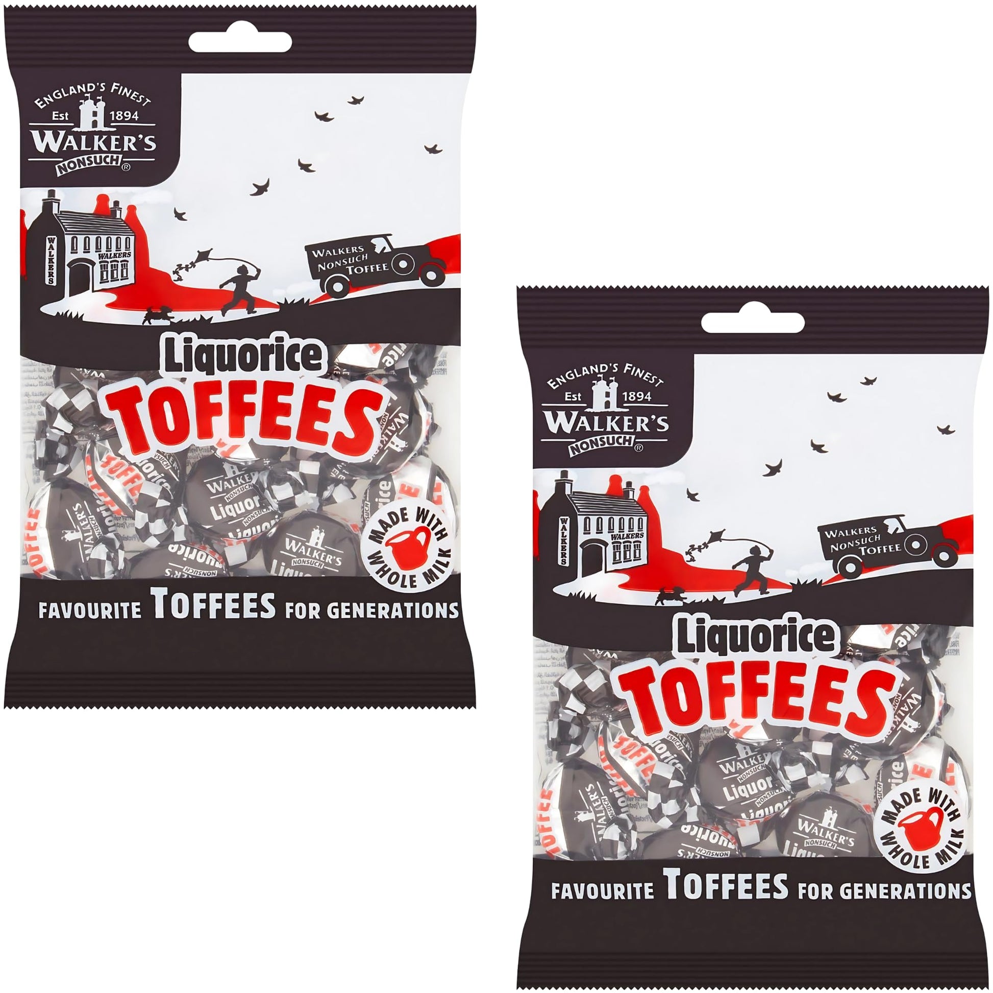 Product image of Walkers' Nonsuch Liquorice Toffees Black Licorice Candy Chewy British Traditional English Treats Imported