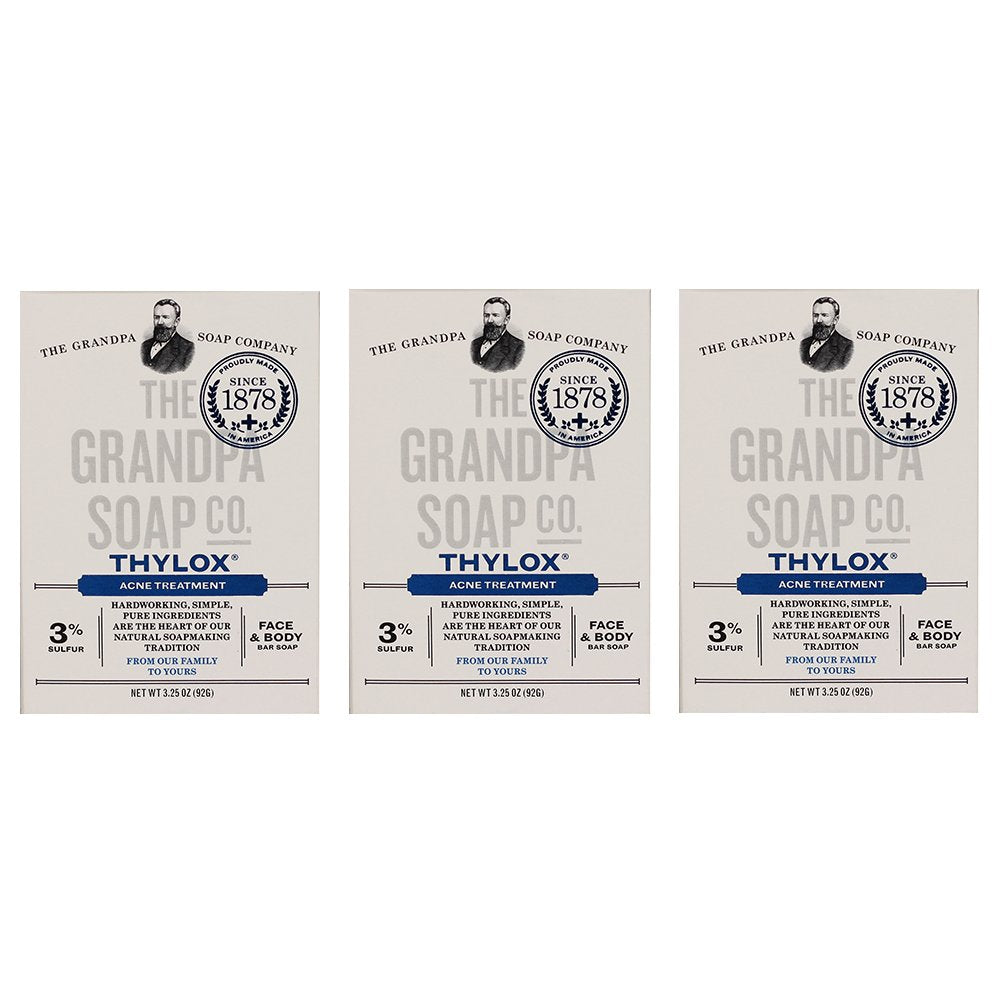 Product image of Grandpa's Thylox Acne Treatment Soap Sulfur Skin Care 3.25 oz 3.25 oz Pack of 3
