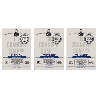 Product image of Grandpa's Thylox Acne Treatment Soap Sulfur Skin Care 3.25 oz 3.25 oz Pack of 3