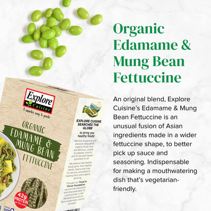 Product image of EXPLORE CUISINE Organic Edamame and Mung Bean Fettuccine Gluten Free Vegan Kosher Non-GMO High in