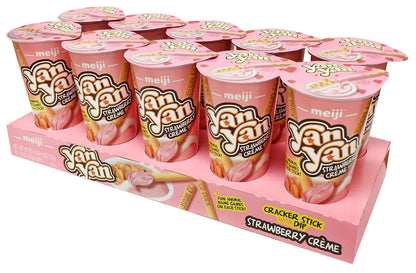 Product image of Meiji Yan Yan Dipping Sticks Strawberry Crème Cracker Sticks Fun Animal Phrases 2 oz 2 oz Pack of 10