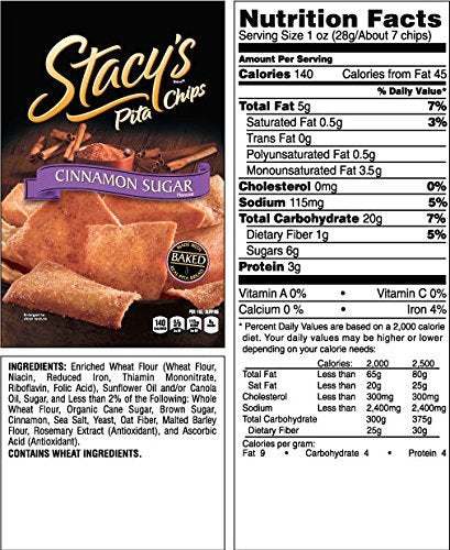 Product image of Stacy's Cinnamon Sugar Flavored Pita Chips 7.33 oz 7.33 oz Pack of 3