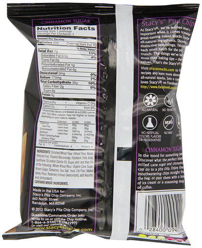 Product image of Stacy's Cinnamon Sugar Flavored Pita Chips 7.33 oz 7.33 oz Pack of 3