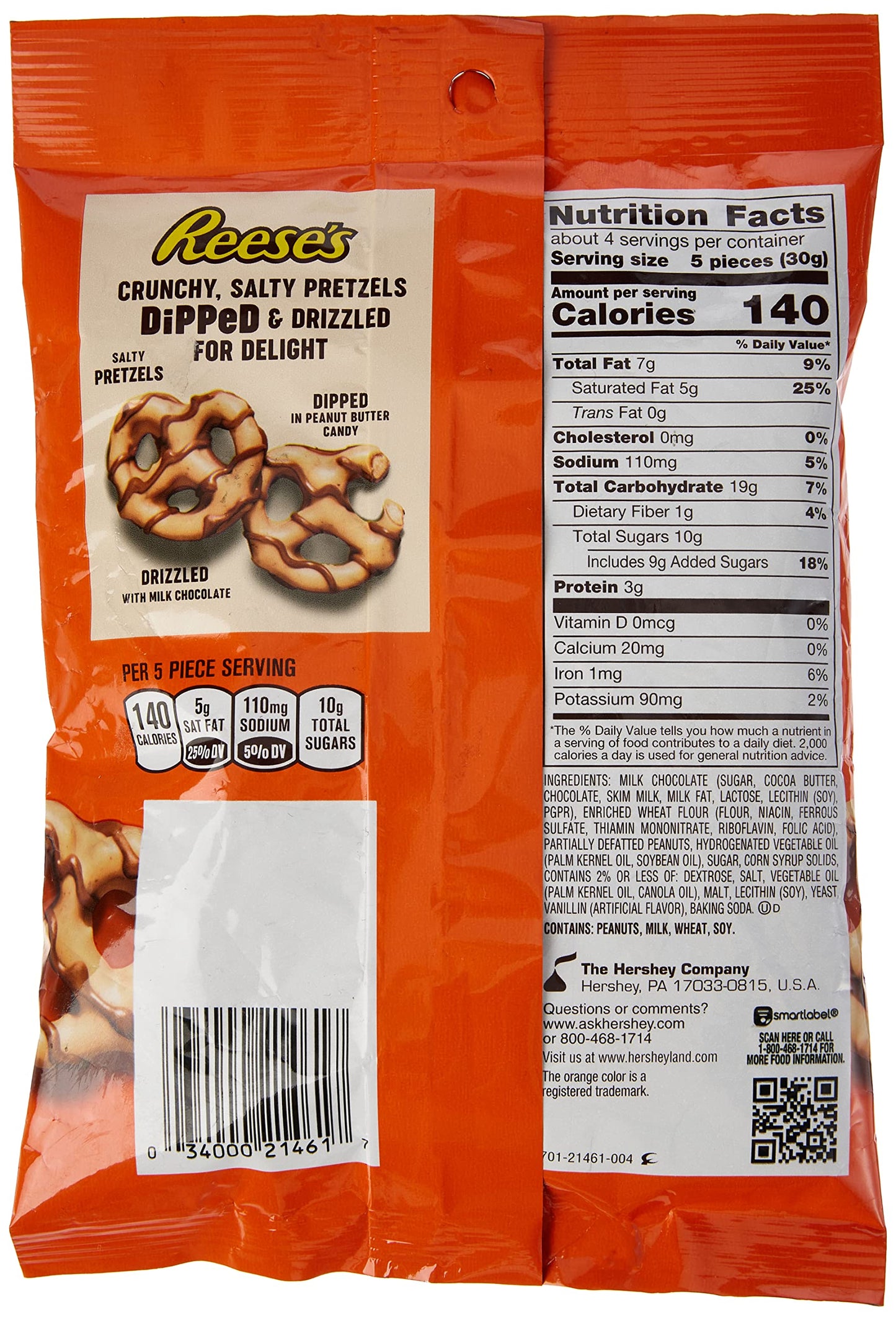 Product image of Reese's Dipped Pretzels Chocolate Covered Snack 4.25 oz 4.25 oz