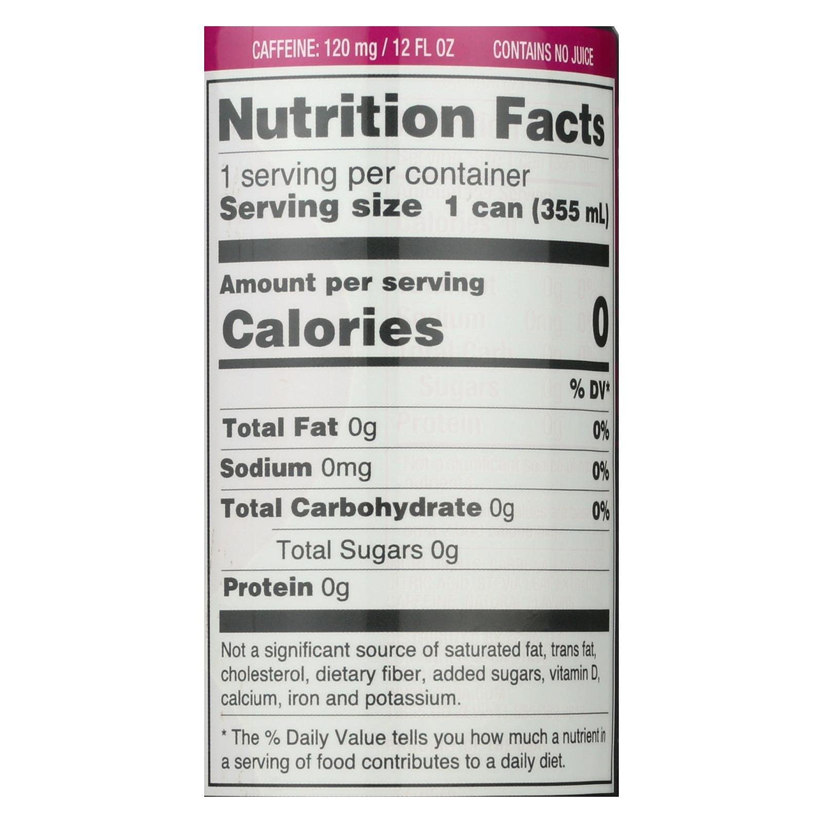 Product image of Zevia Energy Drink Raspberry Lime Flavor Pack of 12