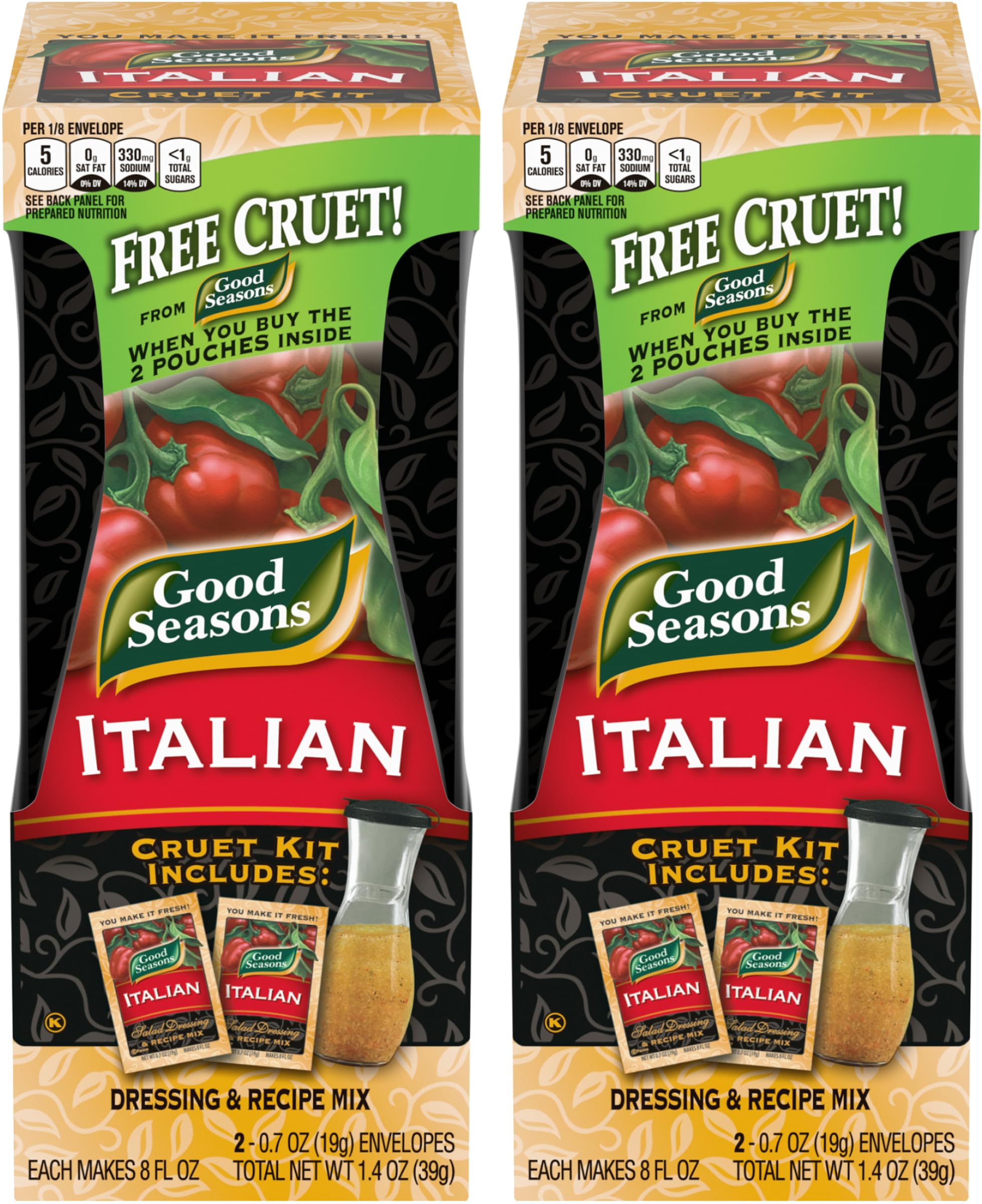 Product image of Good Seasons Salad Dressing and Recipe Kit Cruet Italian Dressing Mix 2 Cruets 0.7 oz 4 Mixes 0.7 oz Pack of