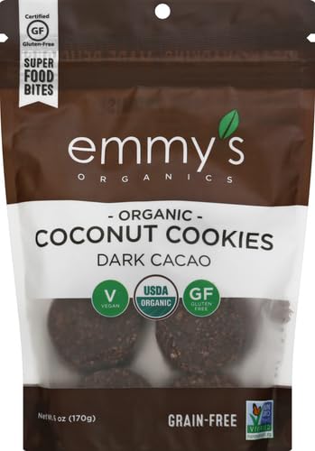 Product image of EMMY Coconut Cookies Dark Cacao Gluten-Free Organic Vegan Paleo-Friendly 6 oz 6 oz Pack of 2
