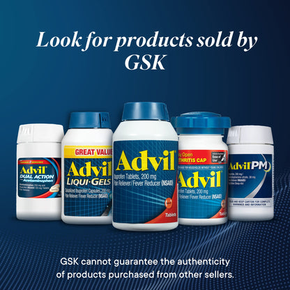 Product image of Advil Pain Reliever/Fever Reducer Ibuprofen Easy Open Arthritis Cap Temporary Pain Relief 200 Coated Tablets
