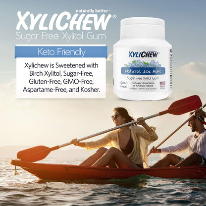 Product image of Xylichew Ice Mint Chewing Gum Non GMO Non Aspartame Gluten Free Sugar Free 60 ct Pack of 4