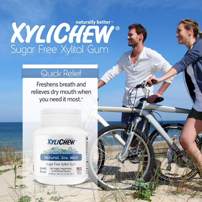Product image of Xylichew Ice Mint Chewing Gum Non GMO Non Aspartame Gluten Free Sugar Free 60 ct Pack of 4