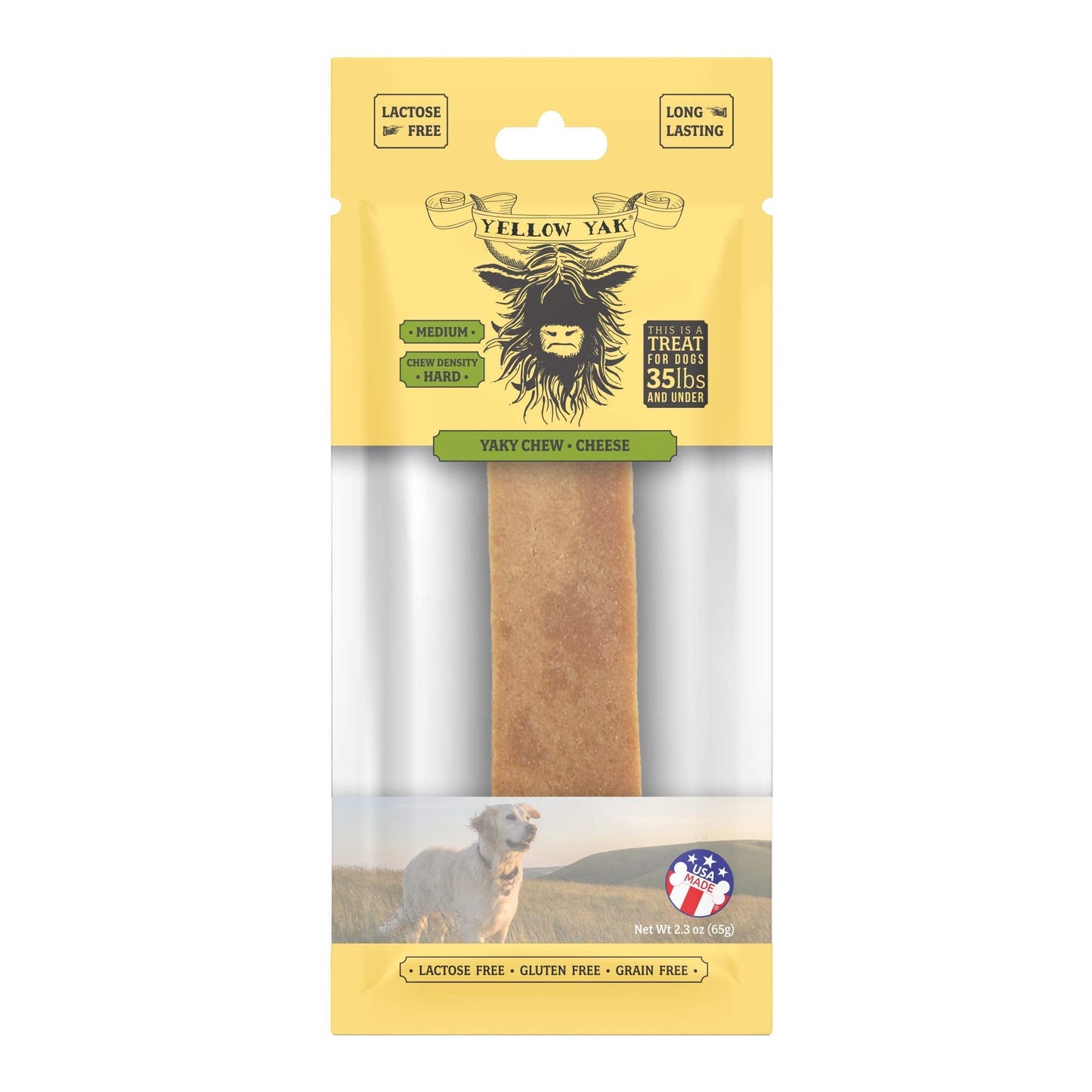 Product image of Yellow Yak Yaky Chew Dog Hard Cheese Medium for Dogs and Smaller Lactose-Free Soy-Free Grain-Free