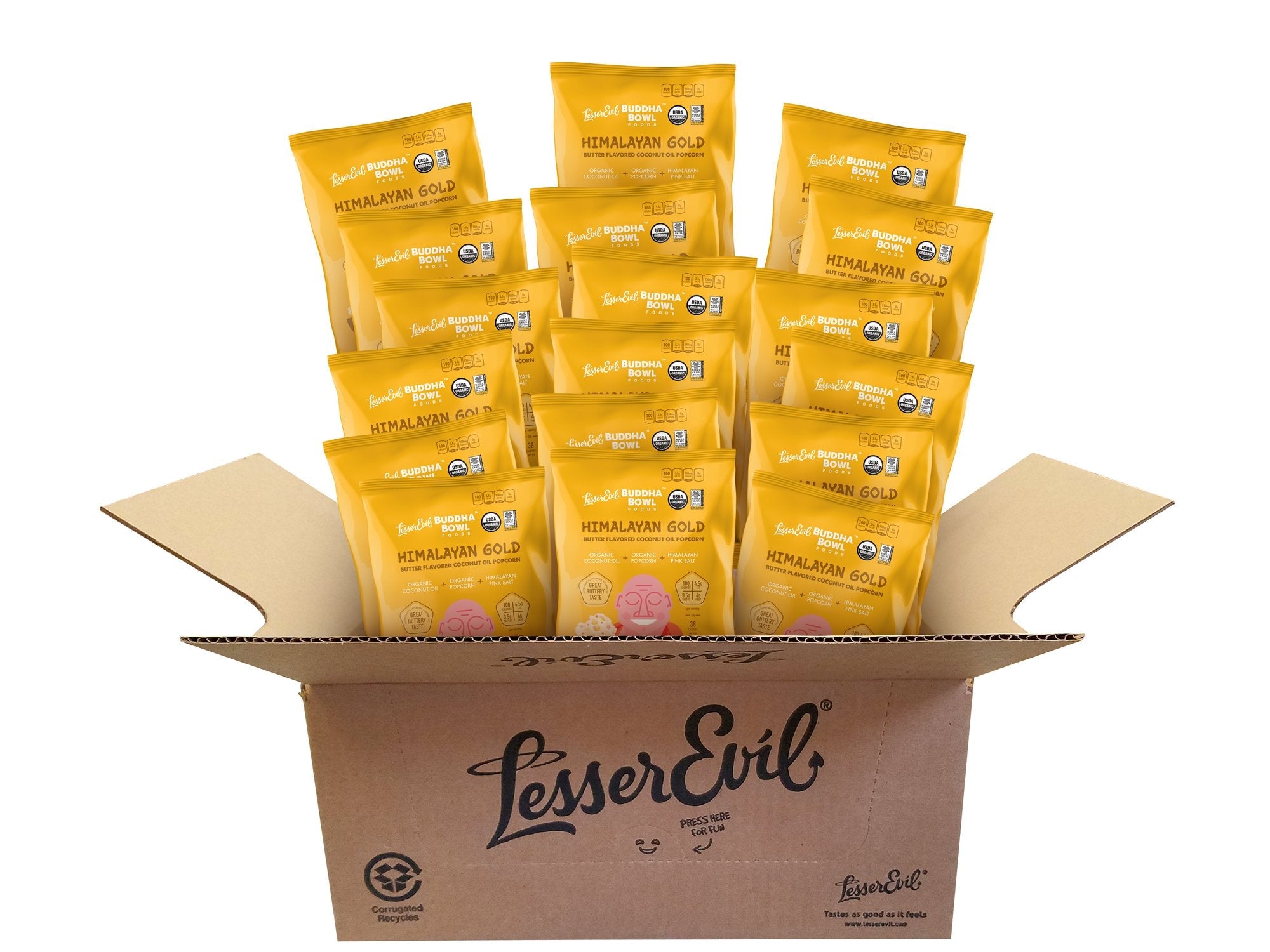 Product image of LesserEvil Organic Popcorn Himalayan Gold 0.88 oz 0.88 oz Pack of 18