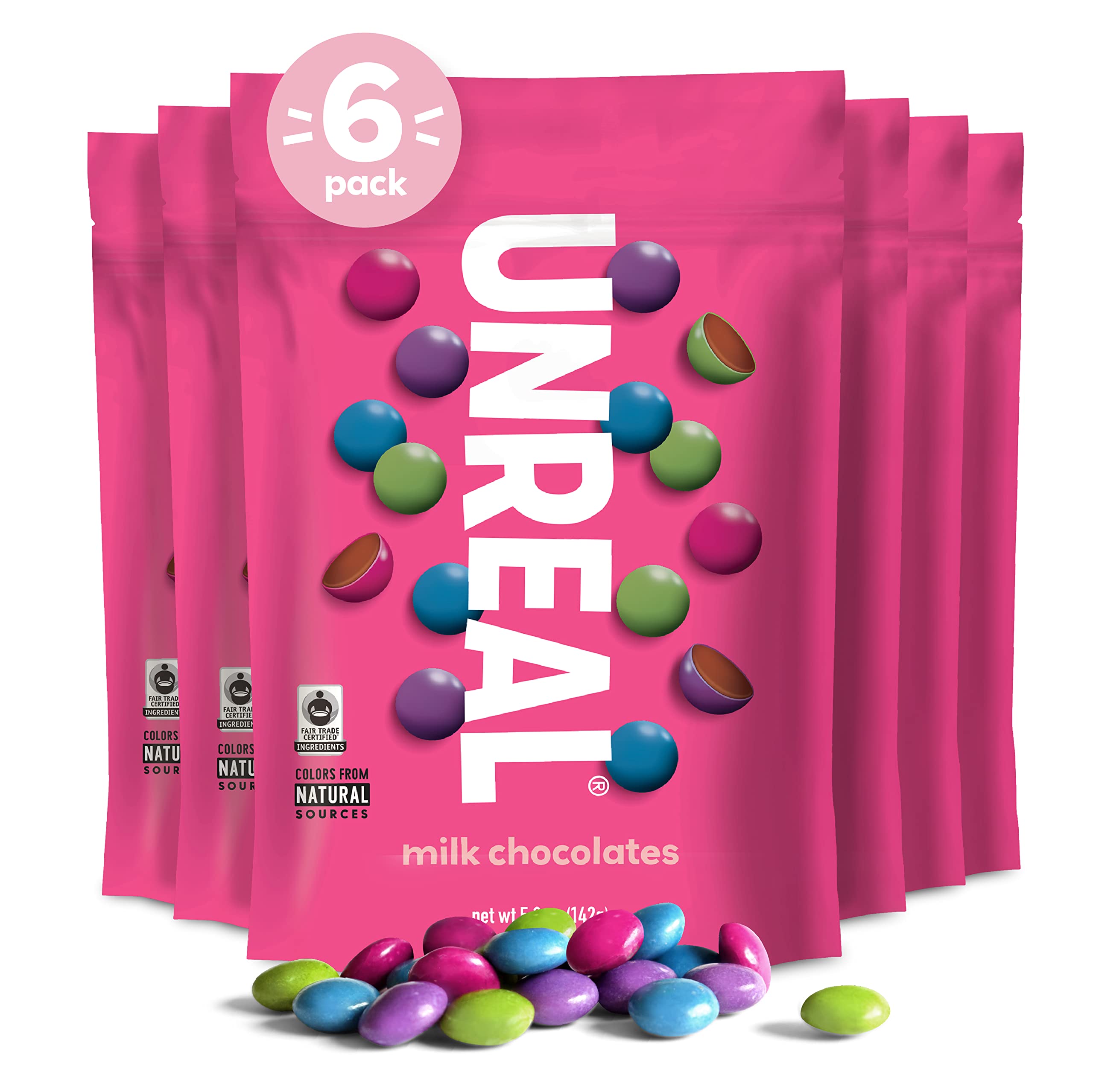 Product image of UNREAL Milk Chocolate Gems Certified Fair Trade Non-GMO Made Gluten Free Ingredients Colors from Nature No