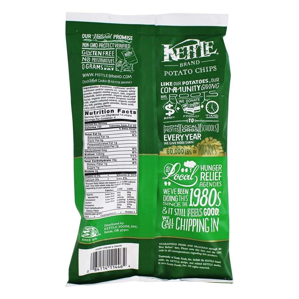 Product image of Kettle Heroes Potato Chips Sour Cream and Onion 5 oz 5 oz