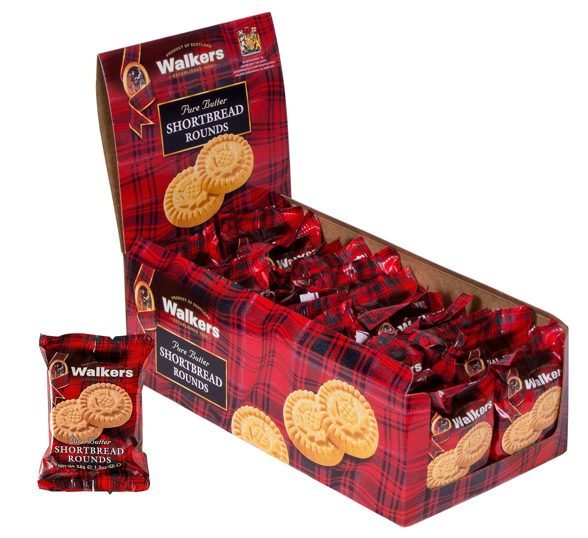 Product image of Walkers Shortbread Rounds Pure Butter Shortbread Cookies Snack Packs 1.2 oz 1.2 oz Pack of 22