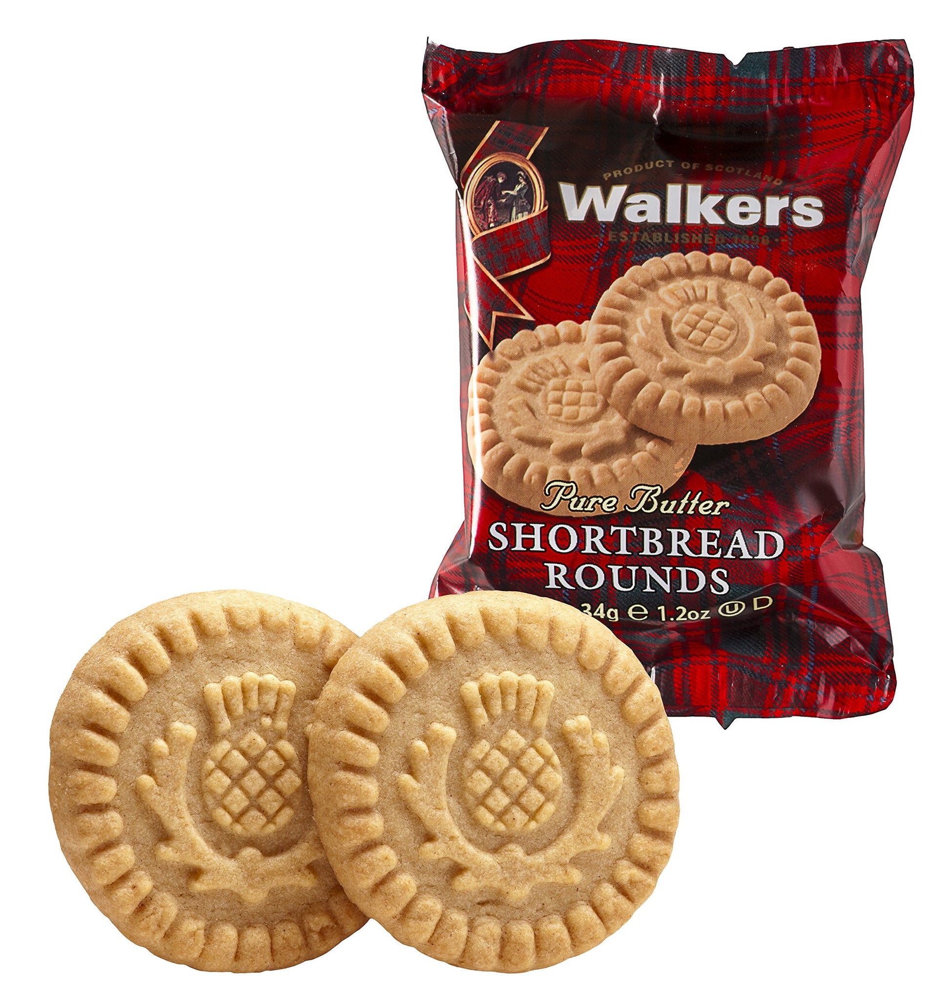 Product image of Walkers Shortbread Rounds Pure Butter Shortbread Cookies Snack Packs 1.2 oz 1.2 oz Pack of 22