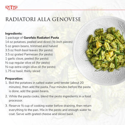Product image of GAROFALO Radiatori Pasta Premium Durum Wheat Semolina Italian Made Bronze-Drawn 1 lb Pack of 4