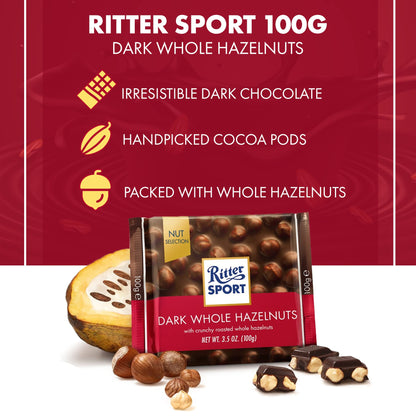 Product image of Ritter Sport Dark Chocolate Whole Hazelnuts 3.53 oz 3.53 oz Pack of 5
