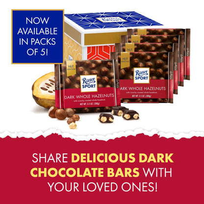 Product image of Ritter Sport Dark Chocolate Whole Hazelnuts 3.53 oz 3.53 oz Pack of 5