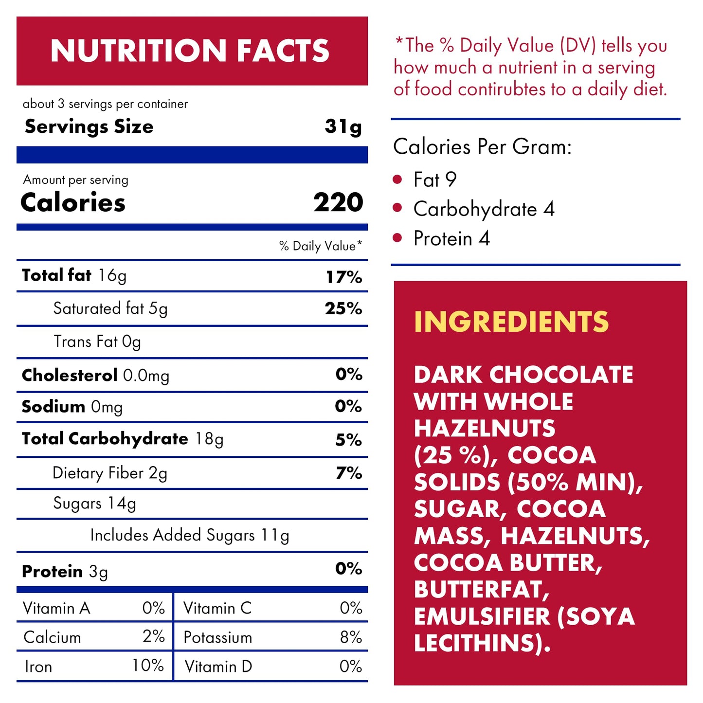 Product image of Ritter Sport Dark Chocolate Whole Hazelnuts 3.53 oz 3.53 oz Pack of 5