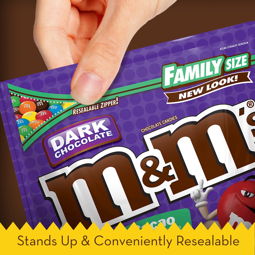 Product image of M and M's Dark Chocolate Candy 50% Cacao Family Size Bag 19.2 oz 19.2 oz