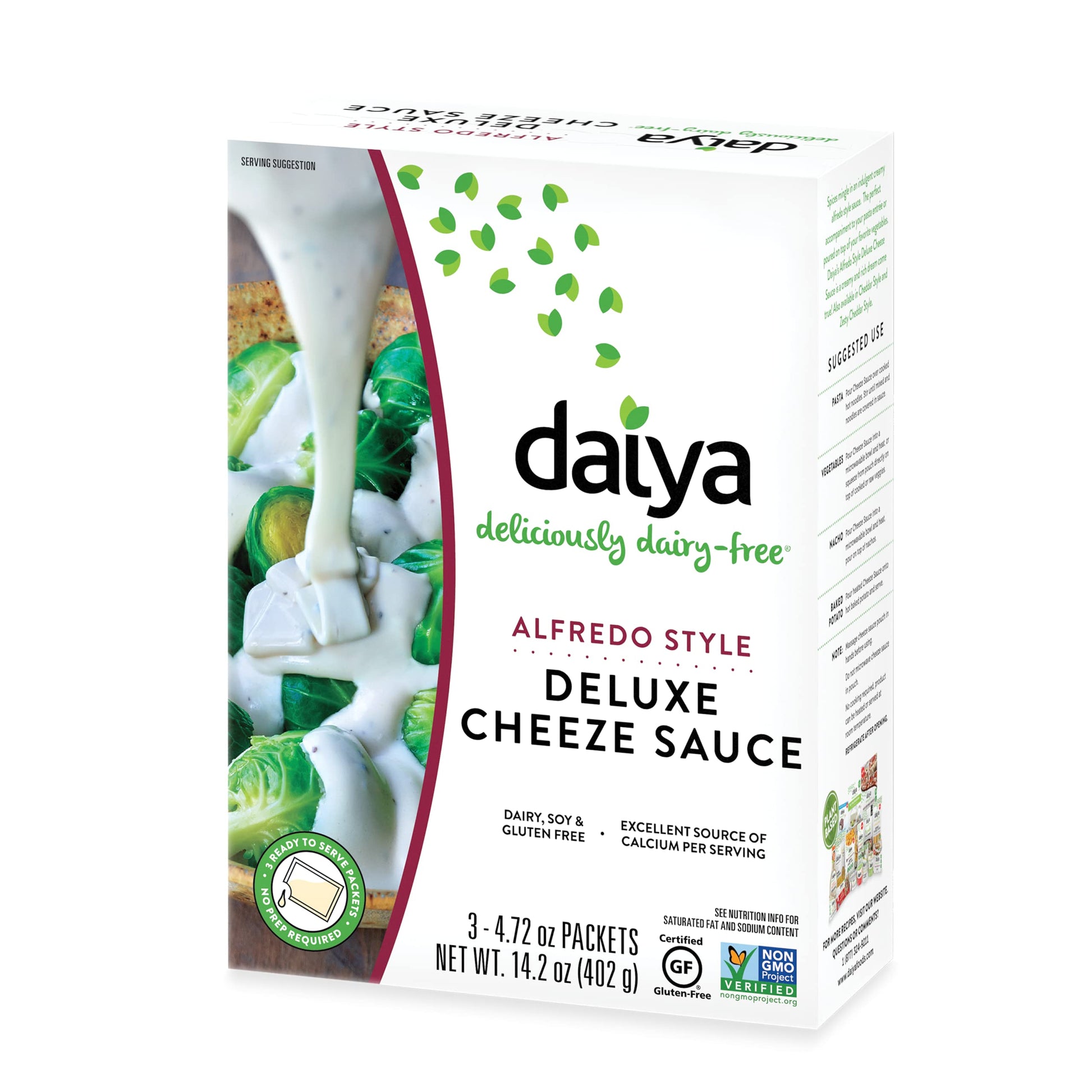 Product image of Daiya Alfredo Style Cheeze Sauce Vegan Dairy Free Gluten Free Soy Free Creamy Veggie Box Contains 3 Packets