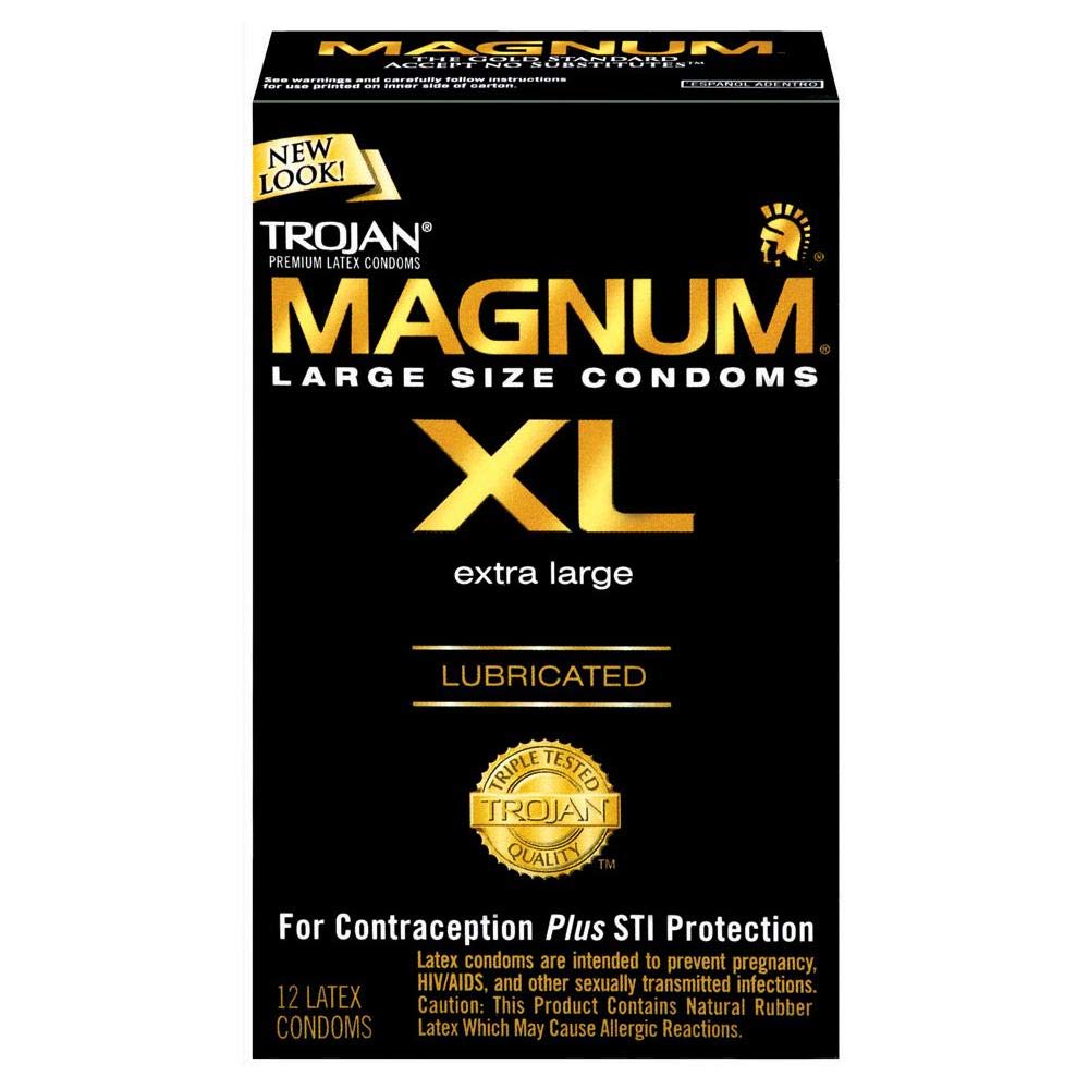Product image of TROJAN Magnum XL Size Lubricated Latex Condoms 12 ct Pack of 4