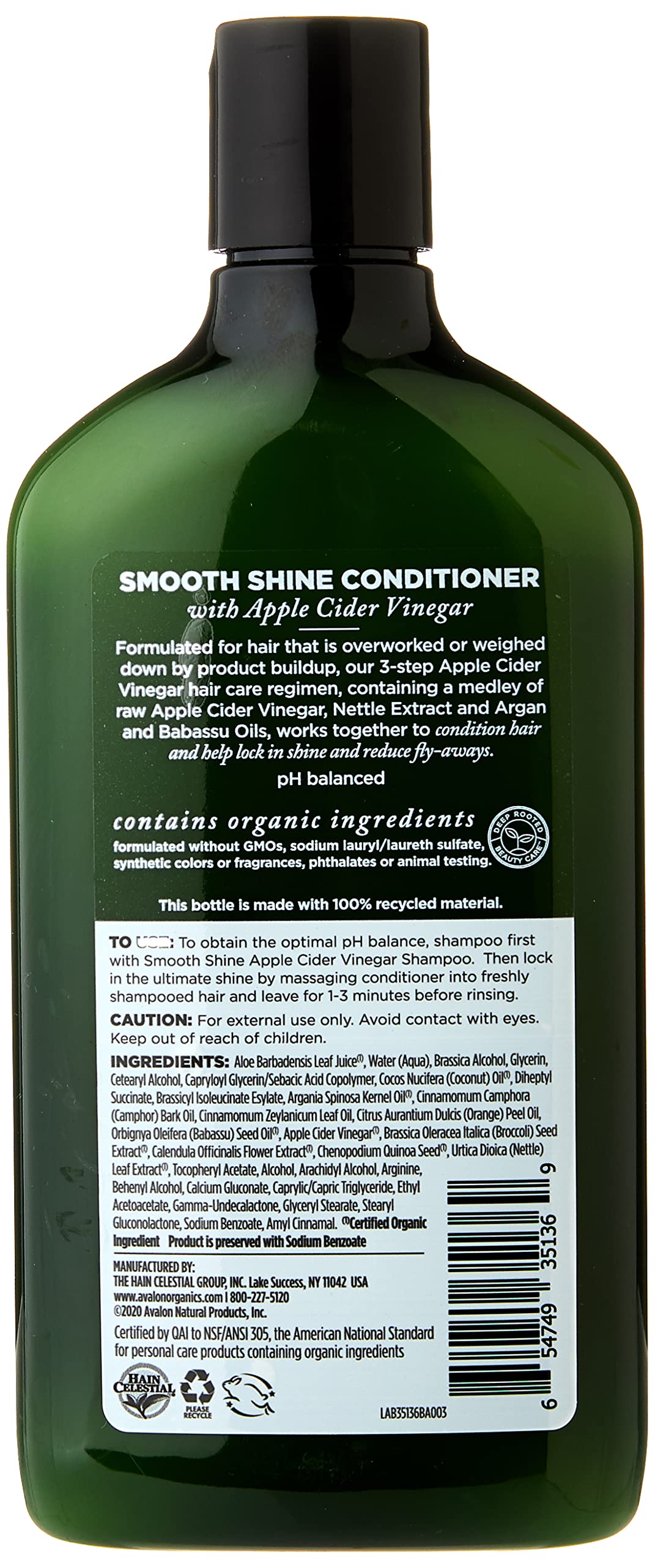 Product image of Avalon Organics Apple Cider Vinegar Conditioner Green 11 oz 11 oz