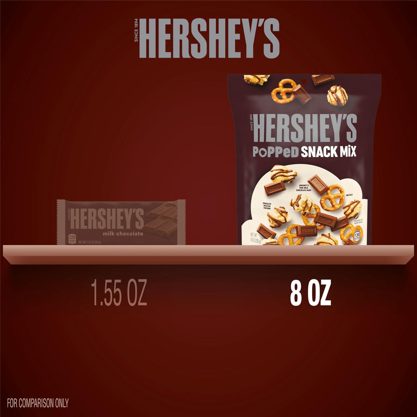 Product image of HERSHEY'S Milk Chocolate Popcorn and Pretzel Popped Snack Mix 8 oz 8 oz