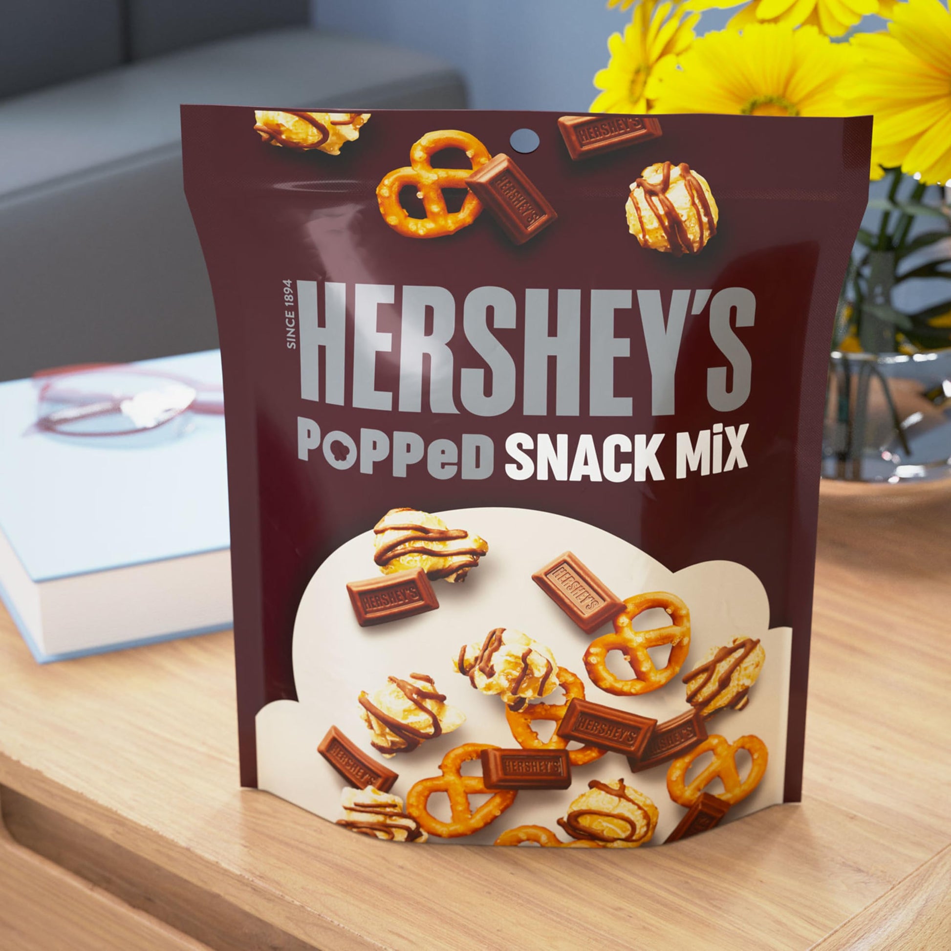 Product image of HERSHEY'S Milk Chocolate Popcorn and Pretzel Popped Snack Mix 8 oz 8 oz