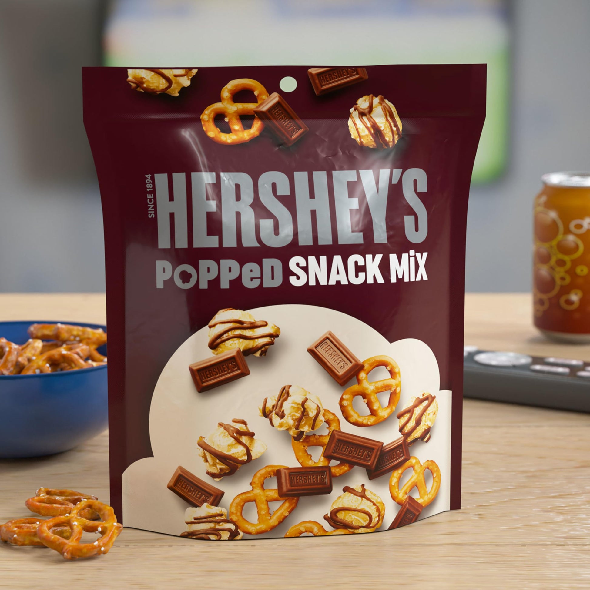 Product image of HERSHEY'S Milk Chocolate Popcorn and Pretzel Popped Snack Mix 8 oz 8 oz