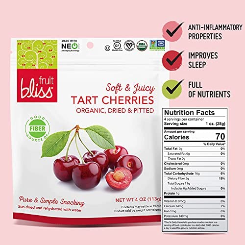Product image of Fruit Bliss Organic Tart Cherries Dried Plant 4 oz 4 oz