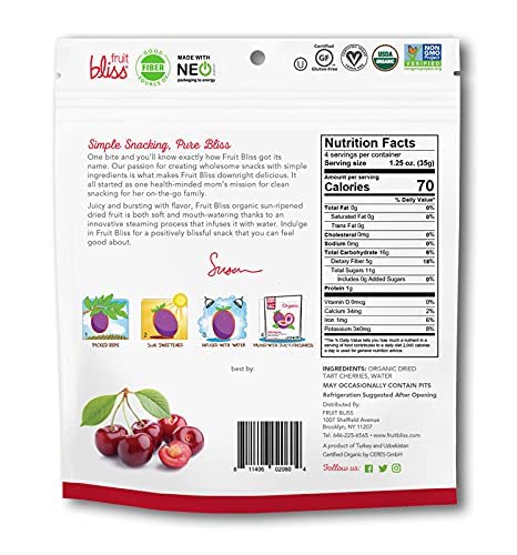 Product image of Fruit Bliss Organic Tart Cherries Dried Plant 4 oz 4 oz