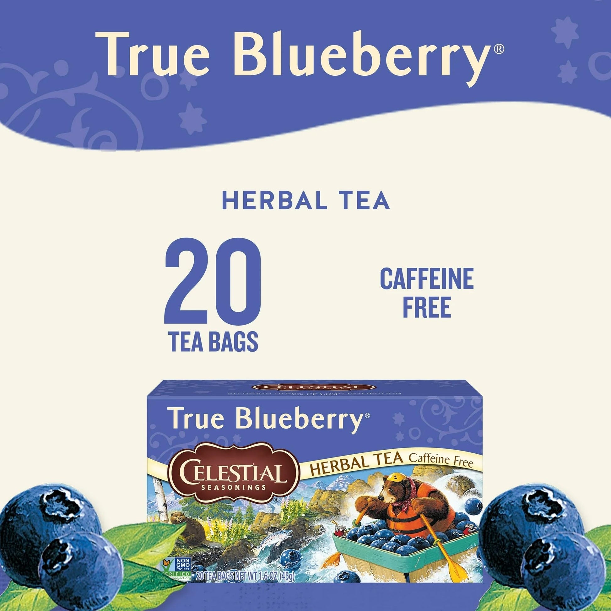 Product image of Celestial Seasonings Herbal Tea True Blueberry 20 ct Pack of 3
