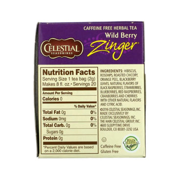 Product image of Celestial Seasonings Herbal Tea Wild Berry Zinger 1.7 oz 20 ct 1.7 oz Pack of 3