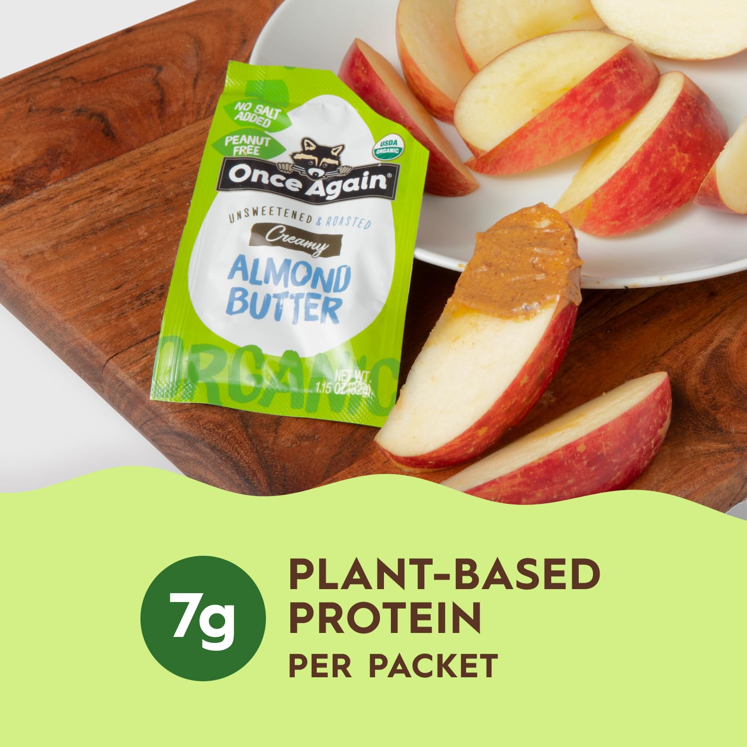 Product image of Once Again Organic Almond Butter Packets Roasted Vegan Non-GMO Gluten Free Packs 1.15 oz 1.15 oz Pack of 10