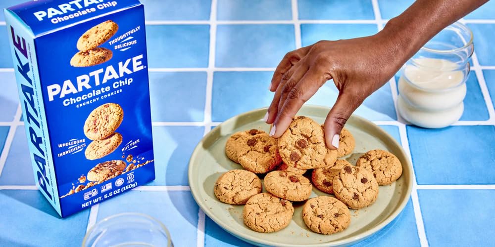 Product image of Partake Foods Chocolate Chip Crunchy Cookies Vegan Gluten Free Free of Top 8 Allergens 15 Cookies Each 5.5