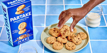 Product image of Partake Foods Chocolate Chip Crunchy Cookies Vegan Gluten Free Free of Top 8 Allergens 15 Cookies Each 5.5