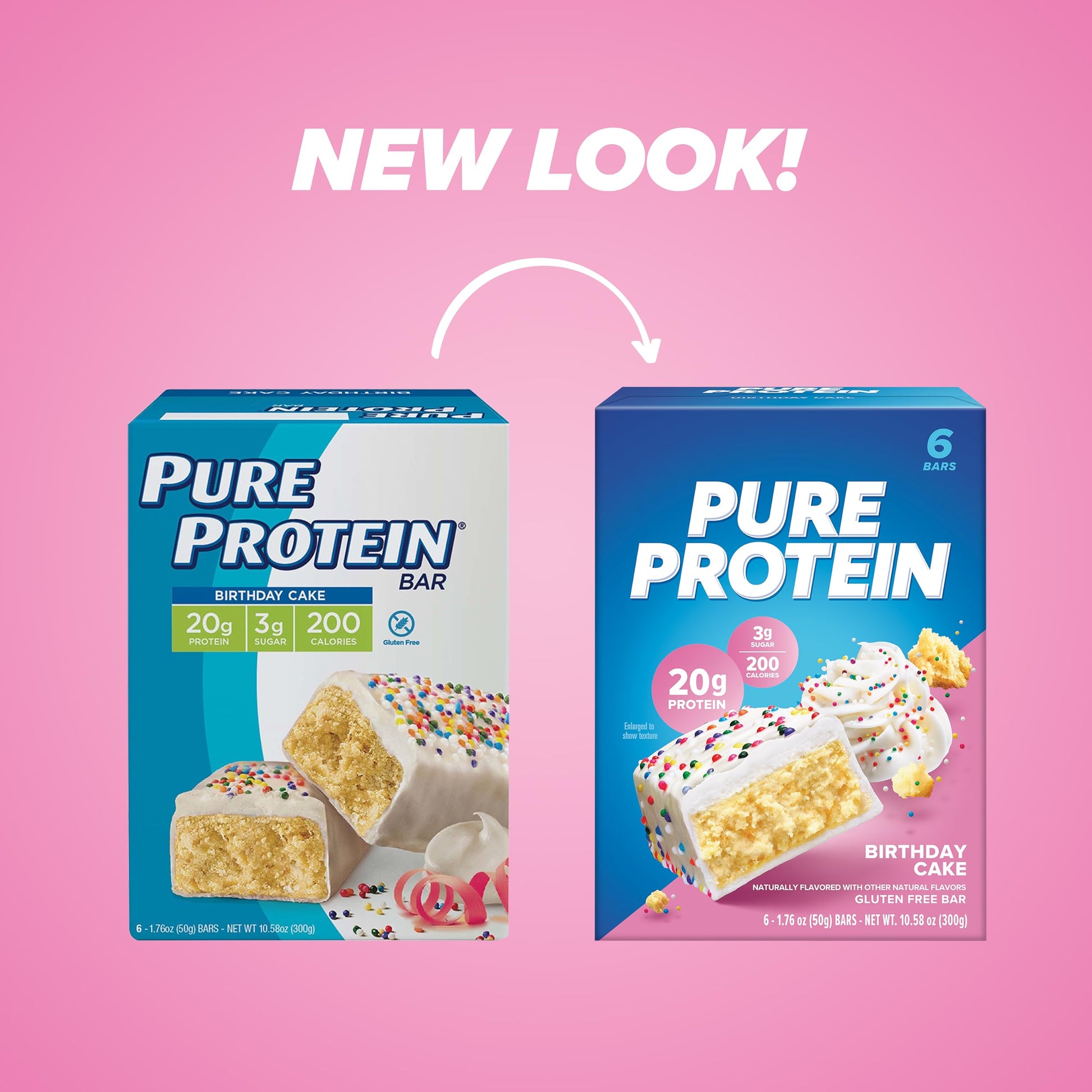 Product image of Pure Protein Bars High Protein Nutritious Snacks Low Sugar Gluten Free Birthday Cake Flavor Energy Support
