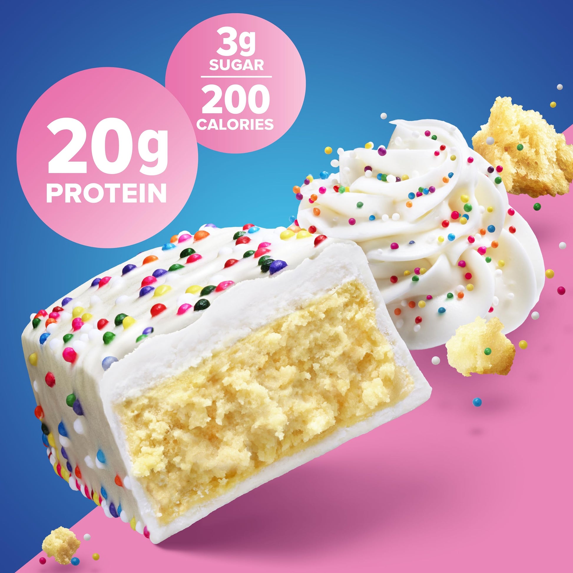 Product image of Pure Protein Bars High Protein Nutritious Snacks Low Sugar Gluten Free Birthday Cake Flavor Energy Support