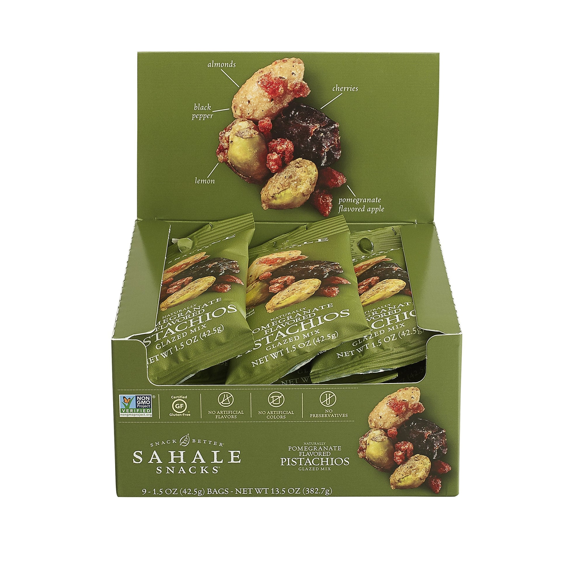 Product image of Sahale Snacks Pomegranate Flavored Pistachios Glazed Mix 1.5 oz 1.5 oz Pack of 9