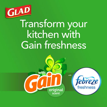 Product image of Glad OdorShield Small Garbage Bags Gain Original Febreze Freshness 4 Gallon 26 Bags