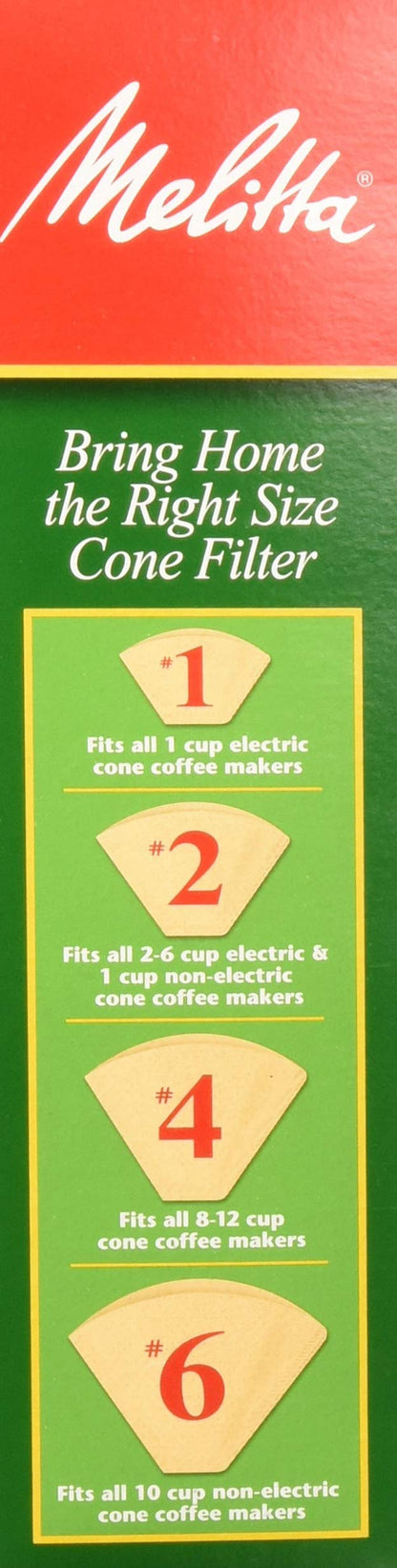 Product image of Melitta Cone Coffee Filters Natural Brown M4 Pack of 100