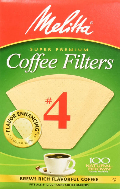 Product image of Melitta Cone Coffee Filters Natural Brown M4 Pack of 100