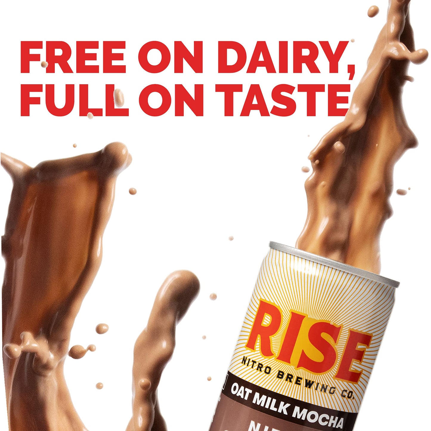 Product image of RISE Brewing Co. Oat Milk Mocha Nitro Cold Brew Latte Organic Non-GMO Vegan Dairy Free 7 fl. oz. Cans Pack